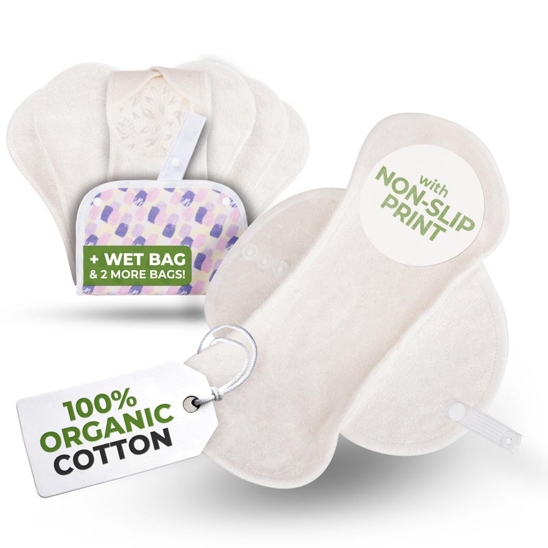 Non-Slip Reusable Organic Panty liners for Women & Teens (SMALL 7-Pack) â€“ 100% Breathable, High-Temp Washable Cloth Panty Liners for Vaginal Discharge â€“ Soft Viscose Keep You Fresh & Dry for Daily Use